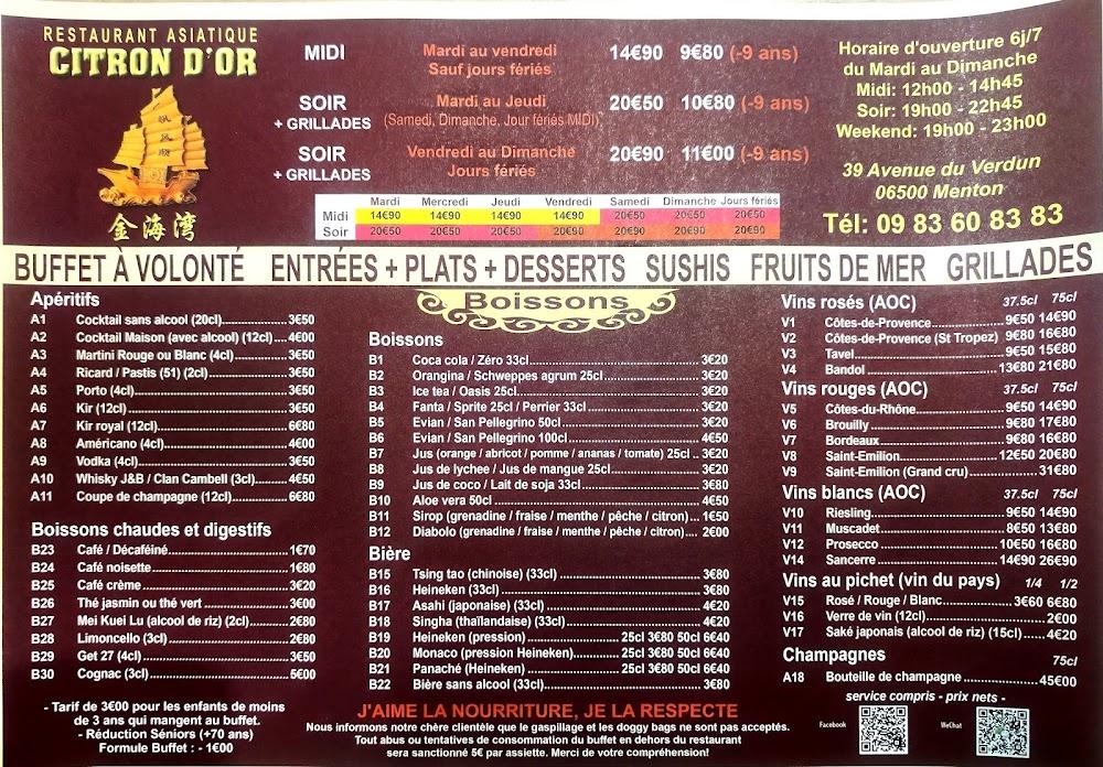 Citron D’or - Menu Image 1